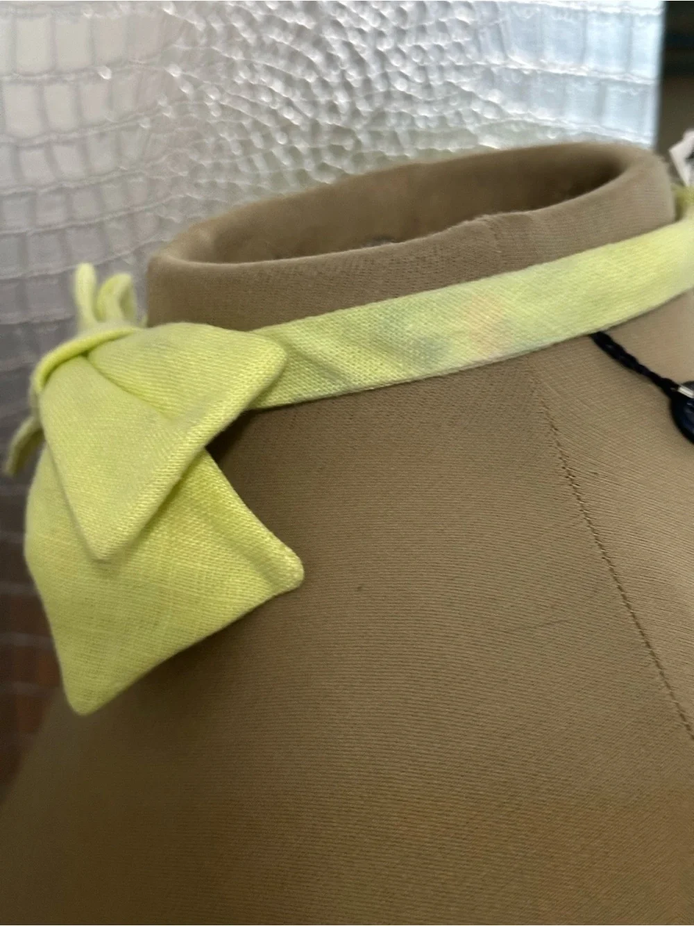 Oscar de la Renta Vintage Boys Y2K Lime Green Yellow Bow Tie